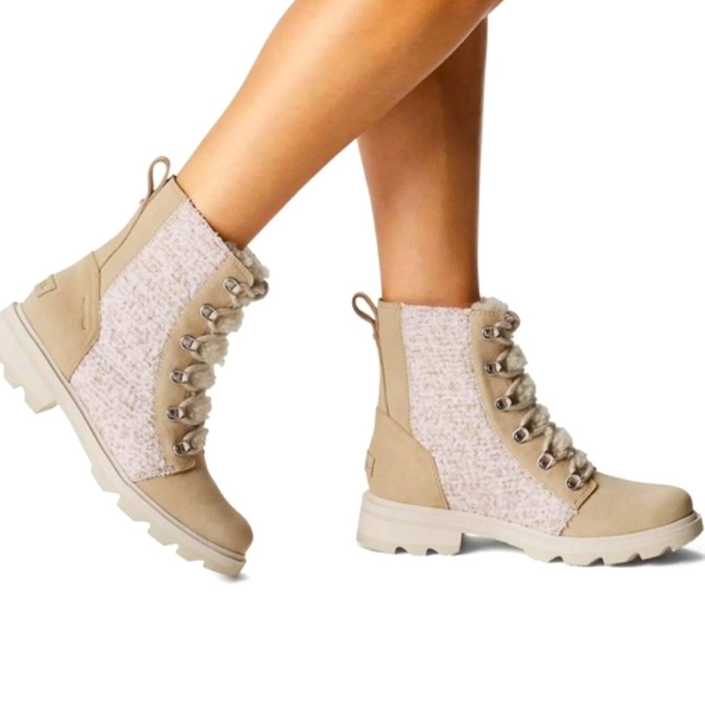 Sorel Lennox Lace Cozy Boots Ancient Fossil Women’s Size 6 NWT